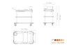 Mogogo - Roll'n 42.5" x 24" x 40.5" Mango Wood / Brushed Stainless Steel Mixology Cart W/ Bumper - MGCRNX19WSXX