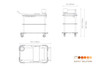 Mogogo - Roll'n 42.5" x 24" x 40.5" White Carrera / Brushed Stainless Steel Mixology Cart W/ Bumper - MGCRNX19CSXX
