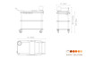 Mogogo - Roll'n 41" x 21" x 40.5" Mango Wood / Brushed Stainless Steel Mixology Cart - MGCRNX16WSXX