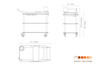 Mogogo - Roll'n 41" x 21" x 40.5" White Carrera / Brushed Stainless Steel Mixology Cart - MGCRNX16CSXX