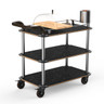 Mogogo - Roll'n 41" x 21" x 40" Black Marble / Brushed Brass Cheese Plate & Wine Cart W/ Bumper & Leather Handle - MGCRNX04MSXX