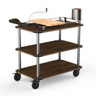 Mogogo - Roll'n 41" x 21" x 40" Mango Wood / Brushed Brass Cheese Plate & Wine Cart W/ Bumper & Leather Handle - MGCRNX04WSXX