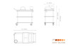 Mogogo - Roll'n 41" x 21" x 40" White Carrera / Brushed Stainless Steel Cheese Plate & Wine Cart - MGCRNX17CSXX