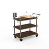 Mogogo - Roll'n 41" x 21" x 40" Mango Wood / Brushed Stainless Steel Cheese Plate & Wine Cart - MGCRNX17WSXX