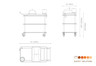 Mogogo - Roll'n 41" x 21" x 40" Mango Wood / Brushed Stainless Steel Cheese Plate & Wine Cart - MGCRNX17WSXX