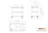 Mogogo - Roll'n 41" x 21" x 40" Bamboo / Brushed Stainless Steel Cheese Plate & Wine Cart - MGCRNX17BSXX