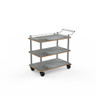 Mogogo - Roll'n 41" x 21" x 36.5" Grey Slate / Brushed Stainless Steel Top Border Cart - MGCRNX15GSXX