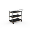 Mogogo - Roll'n 41" x 21" x 36.5" Black Marble / Brushed Stainless Steel Top Border Cart - MGCRNX15MSXX