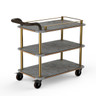 Mogogo - Roll'n 41" x 21" x 36.5" Bamboo / Brushed Brass Top Border Cart W/ Bumper & Leather Handle - MGCRNX02BBXX