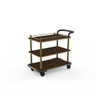 Mogogo - Roll'n 42.5" x 24" x 36" Bamboo / Brushed Brass Top Border Cart W/ Bumper & Leather Handle - MGCRNX08BBXX
