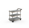 Mogogo - Roll'n 42.5" x 24" x 36" Grey Slate / Brushed Stainless Steel Top Border Cart W/ Bumper & Leather Handle - MGCRNX08GSXX