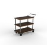 Mogogo - Roll'n 42.5" x 24" x 36.5" Mango Wood / Brushed Stainless Steel Service Cart W/ Bumper - MGCRNX12WSXX