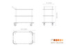 Mogogo - Roll'n 42.5" x 24" x 36.5" White Carrera / Brushed Stainless Steel Service Cart W/ Bumper - MGCRNX12CSXX