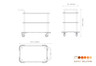 Mogogo - Roll'n 42.5" x 24" x 36.5" White Carrera / Brushed Stainless Steel Service Cart W/ Bumper & Leather Handle - MGCRNX11CSXX