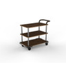 Mogogo - Roll'n 42.5" x 24" x 36.5" Mango Wood / Brushed Stainless Steel Service Cart W/ Bumper & Leather Handle - MGCRNX11WSXX