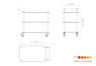 Mogogo - Roll'n 41" x 21" x 36.5" Mango Wood / Brushed Stainless Steel Service Cart - MGCRNX09WSXX