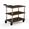 Mogogo - Roll'n 41.5" x 21" x 36" Mango Wood / Brushed Stainless Steel Service Cart W/ Bumper & Leather Handle - MGCRNX01WSXX