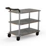Mogogo - Roll'n 41.5" x 21" x 36" Grey Slate / Brushed Stainless Steel Service Cart W/ Bumper & Leather Handle - MGCRNX01GSXX