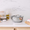 All-Clad - 3 QT D3 Try-Ply Chef's Collection Saucier With Lid