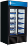 QBD - 44" Black Refrigerator w/ 2 Sliding Glass Doors & Organizer Shelves - CD38-HC/GR