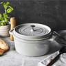 Staub - 3.8 L (4 QT) White Truffle Round Cast Iron Cocotte