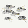 Made In - 10 Pc Antique Brass Stainless Clad 5-Ply Cookware Set