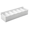 Steelite - 17.75" x 3.8" Utopia Stainless Steel 6-Insert Condiment Holder W/ Lid - UF91104