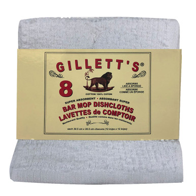 Gillett Specialty Bar Mop Dish Cloth - Set of 8 (White)