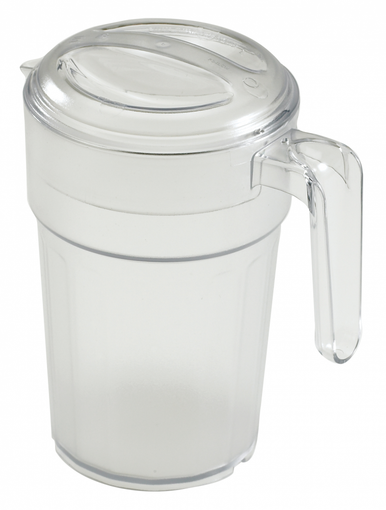 Cambro - Camwear 1 Liter Self-Service Stackable Pitcher with Lid - PC34CW