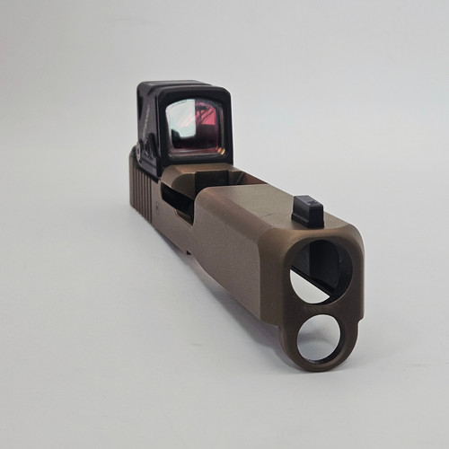 Glock 19x, Aimpoint COA on the A-cut footprint, Cut area only cerakote