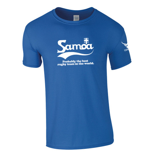 CORBERO samoa 'best rugby team in the world' ringspun t-shirt [royal]