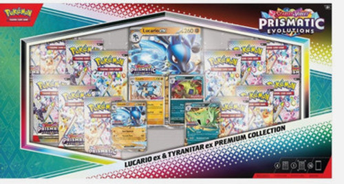 Scarlet & Violet Prismatic Evolution Lucario Ex & Tyranitar Ex Premium Collection Scarlet & Violet Prismatic Evolution Lucario Ex & Tyranitar Ex Premium Collection