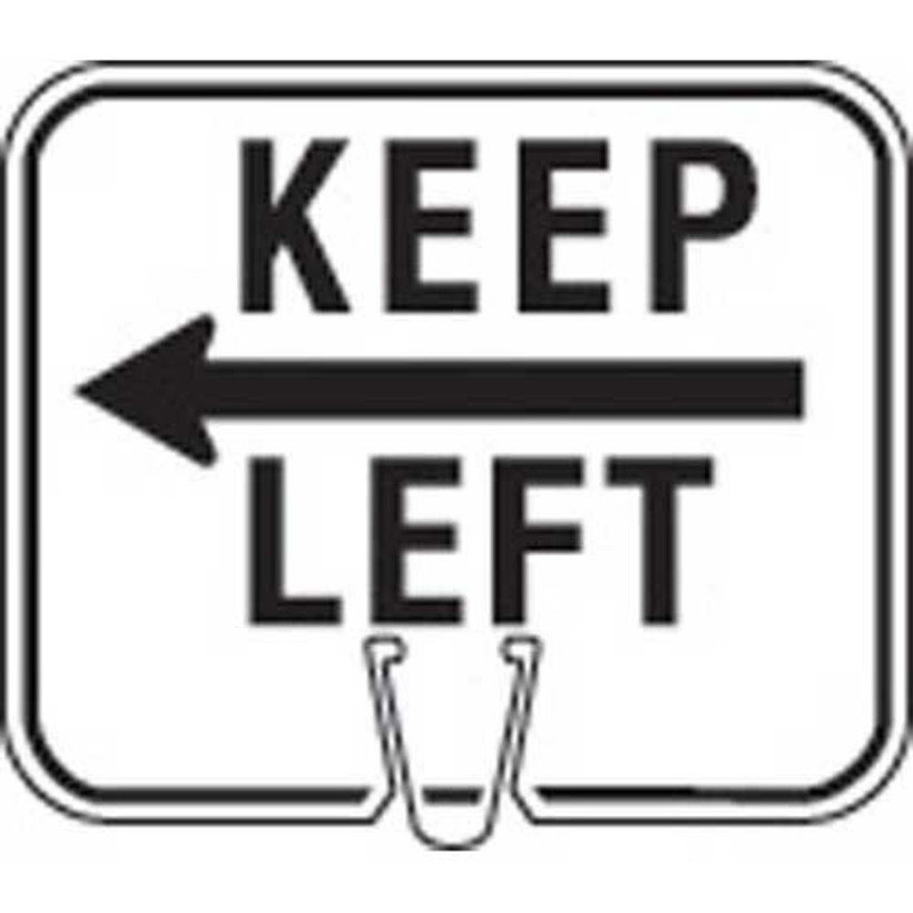 KEPL Cone Sign  KEEP LEFT