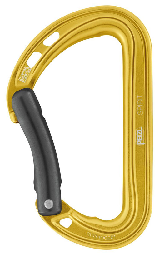 Petzl Spirit Carabiner Bent Gate Yellow