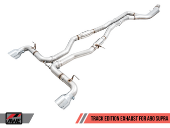 AWE Tuning 2020 Toyota Supra A90 Track Edition Exhaust - 5in Chrome Silver Tips - 3015-32116