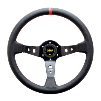 OMP Corsica Liscio Black/Red Steering Wheel (OMP-OD-1956-NR)