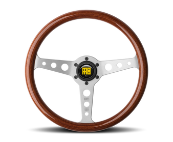 Momo Indy Steering Wheel 350 mm - Magoany Wood/Brshd Spokes - IND35MA0P