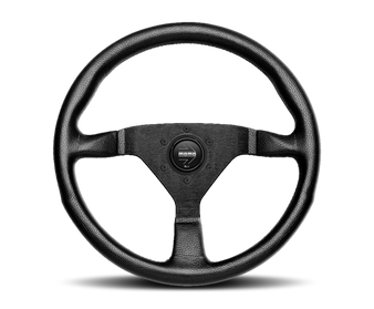 Momo Montecarlo Steering Wheel 350 mm - Black Leather/Red Stitch/Black Spokes - MCL35BK3B