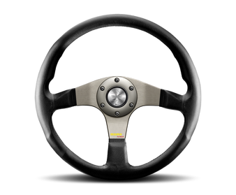 Momo Tuner Steering Wheel 350 mm - Black Leather/Red Stitch/Black Spokes - TUN35BK0B