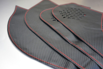 Revel GT Design Kick Panel Cover (Red Stitch) 15-19 Lexus RC - 6 Pieces