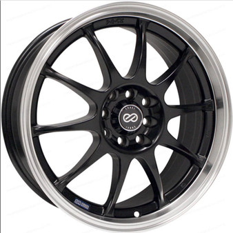 Enkei J10 18x7.5 4x100/114 42mm Offset 72.62mm Bore Dia Matte Black w/ Machined Lip Wheel - 409-875-10BK409-875-10BK