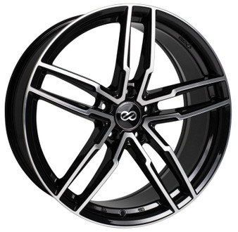 Enkei SS05 18x8.0 5x114.3 38mm Offset 72.6mm Bore Black Machined Wheel - 511-880-6538BKM511-880-6538BKM