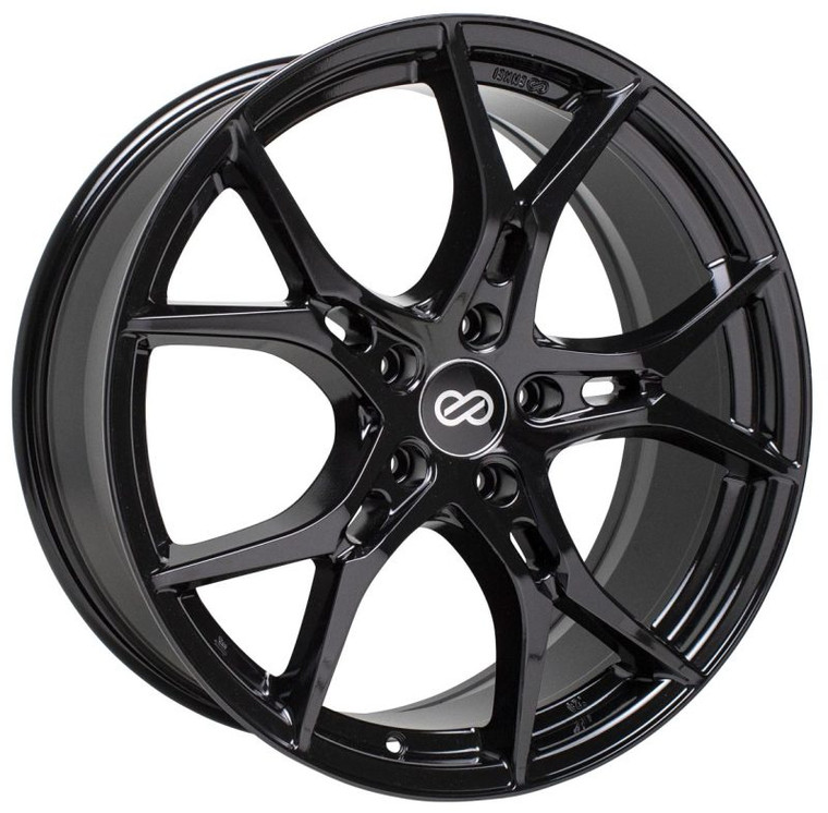 Enkei Vulcan 18x8 45mm Offset 5x112 Bolt 72.6mm Bore Gloss Black Wheel - 517-880-4445BK517-880-4445BK