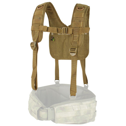 H-HARNESS
Suspender adds support for the Battle Belt system (241)
Contour shoulder harness with three rows of webbing on the back
D-rings and webbing on front for quick-access attachments
Breathable 3D Mesh liner
Size: One size fits most
Imported
Size: One size fits most