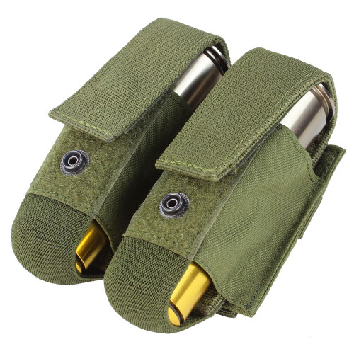 DOUBLE 40 MM GRENADE POUCH
40mm grenade compatible
Adjustable flap with snap closures
MOLLE compatible
Imported
Overall dimension: 6"H x 4.5"W x 2"D
Mag Capacity:
Two 40mm grenades