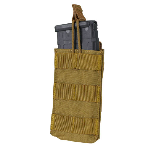 SINGLE M4/M16 OPEN TOP MAG POUCH
AR/M4 mag compatible (NOT compatible with Gen3 PMAG)
MOLLE compatible
Imported
Overall dimension: 6"H x 3.5"W x 0.75"D
Mag Capacity:
One AR/M4 mag