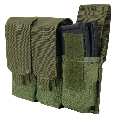 TRIPLE M4 MAG POUCH
Adjustable hook & loop flap
AR/M4 Mag compatible
MOLLE compatible
Imported
Overall dimension: 7.25"H x 10.5"W x 2"D
Mag Capacity: Up to six AR/M4 mags