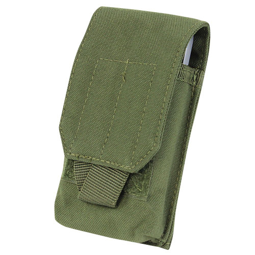 TECH SHEATH
Designed to carry battery case or smart phones with 4" screen
Hook and Loop flap closure
MOLLE compatible (One 4" MOD straps required, sold separately)
Imported
Overall dimensions: 3"W x 5"H x 1"D