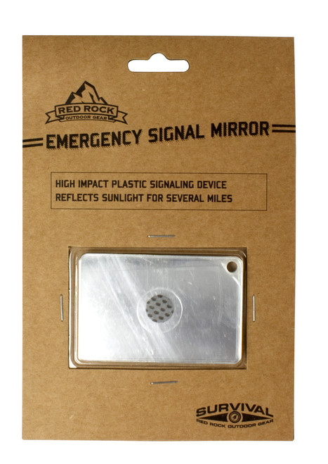 EMERGENCY SIGNAL MIRROR
Robust high impact plastic
Reflection can be seen for miles
Measures: 3"W x 2"H