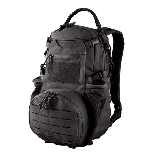 AMBUSH PACK
22 liters of total storage
Laser-cut and traditional MOLLE webbing platform for attaching additional gear
Paracord carry handle
Mesh ventilated padded back panel with fully adjustable, contoured and padded shoulder straps: Quick-release buckles on shoulder and sternum straps
Six quick-release compression straps
600D polyester construction
Size: 9"W x 16"H x 13.5"D